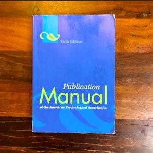 APA American Psychological Association Publication Manual Textbook Sixth Edition